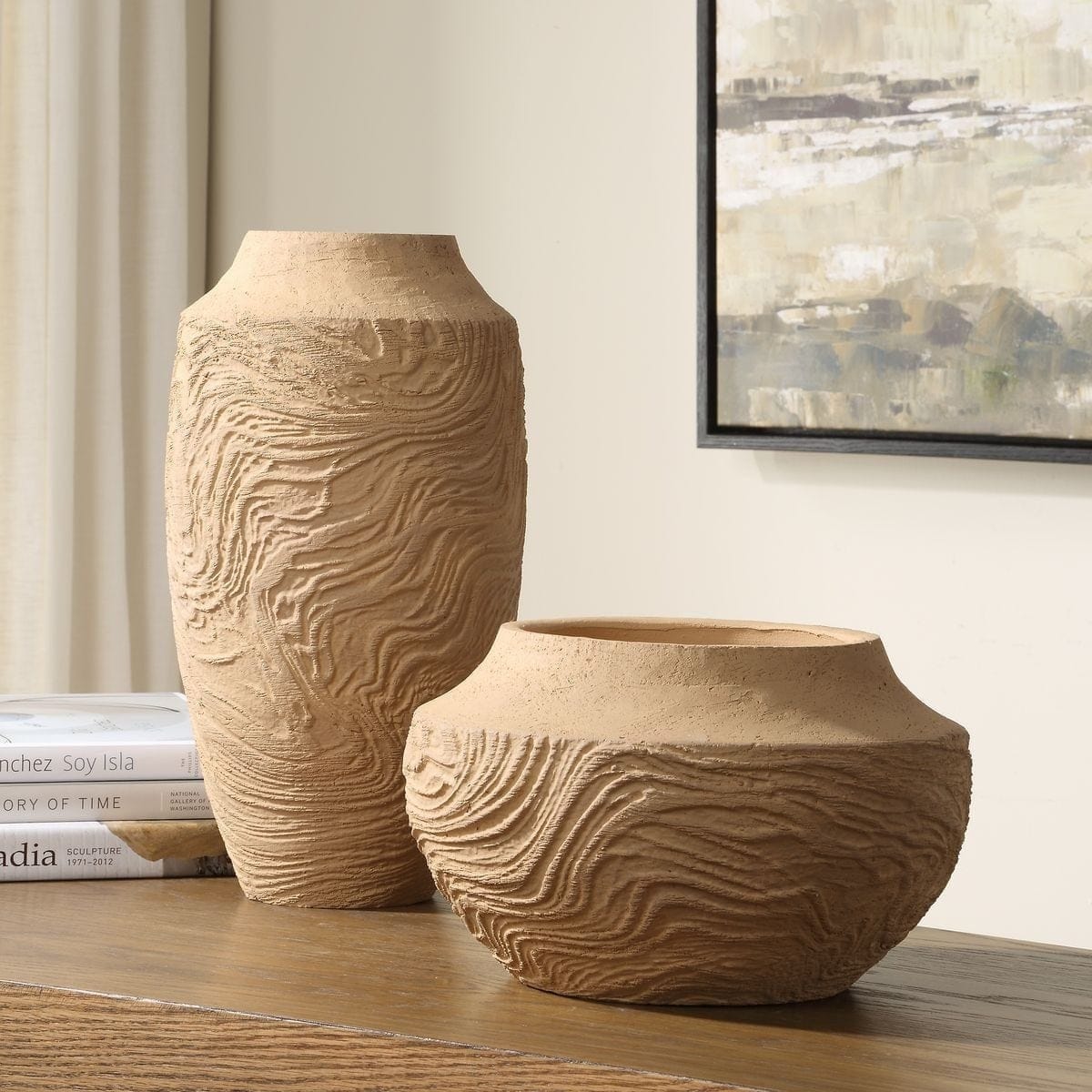 Uttermost Accessories Sandstone Flow Large Terracotta Vase House of Isabella UK