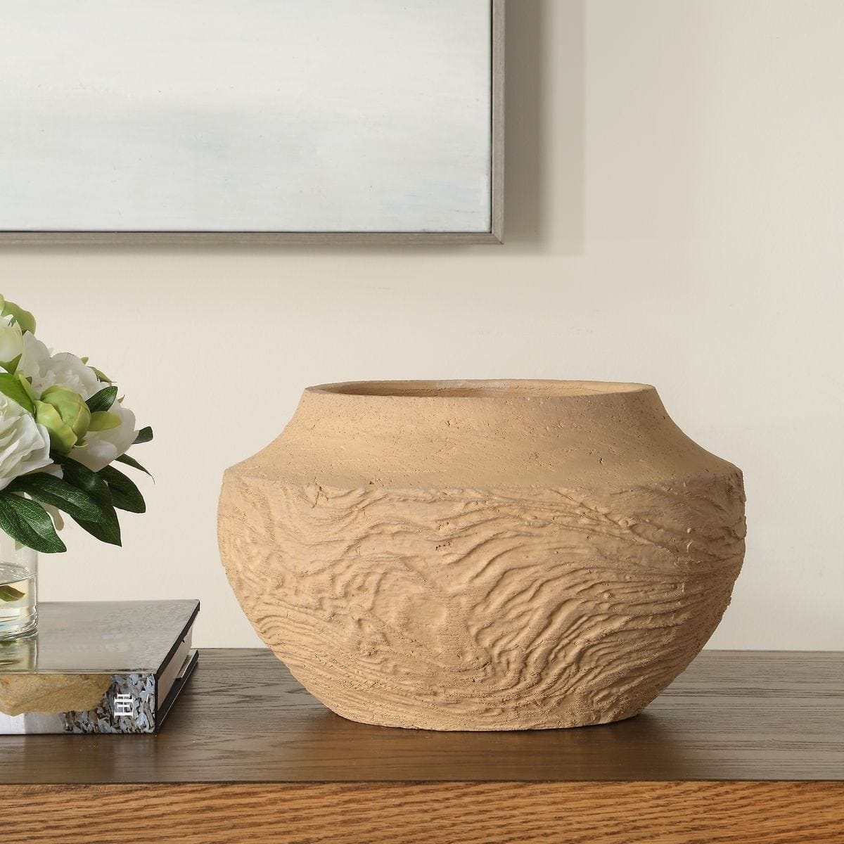 Uttermost Accessories Sandstone Flow Small Terracotta Vase House of Isabella UK