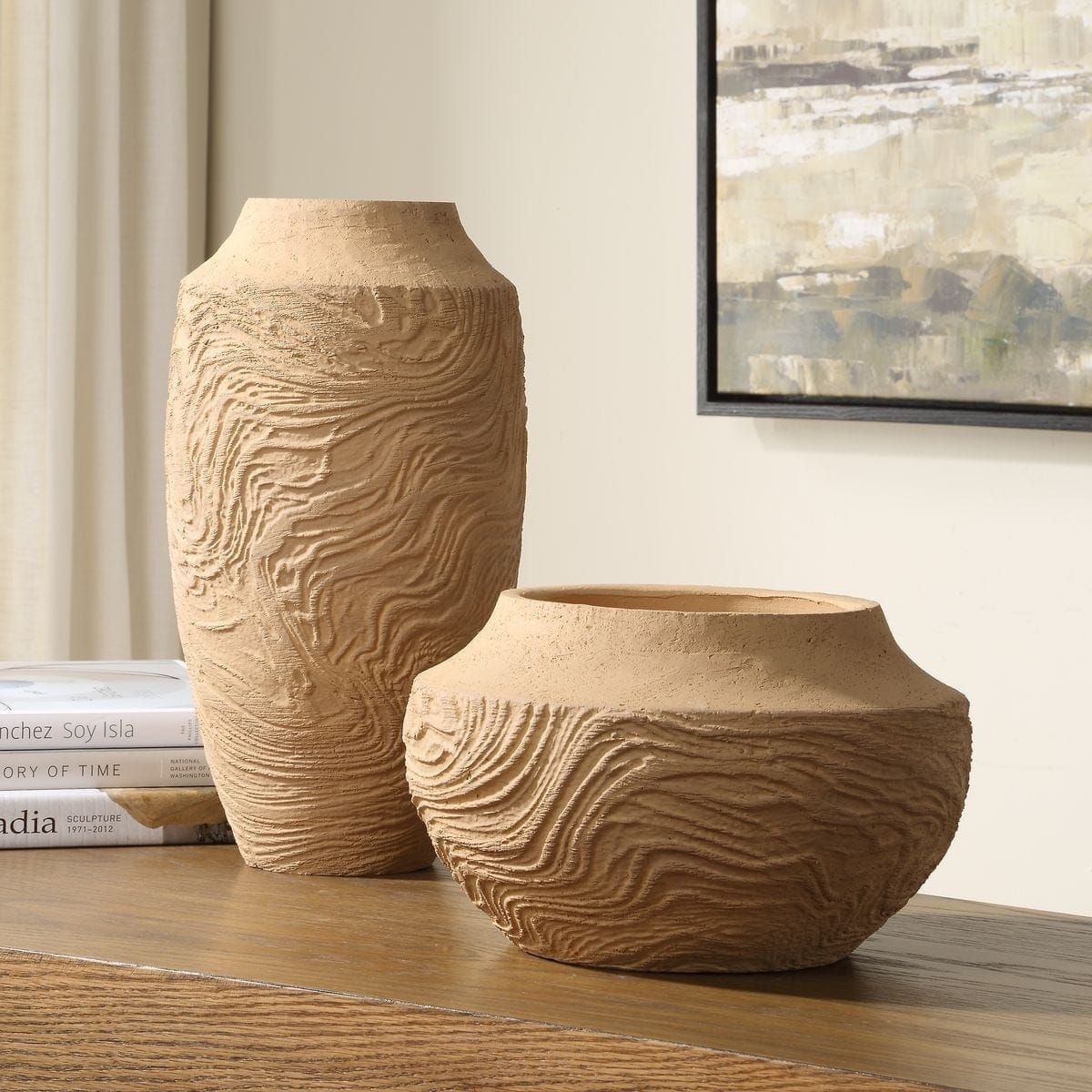Uttermost Accessories Sandstone Flow Small Terracotta Vase House of Isabella UK