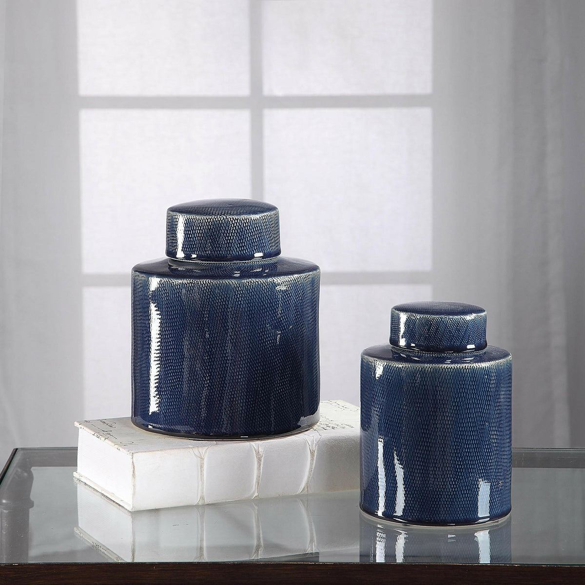 Saniya Blue Containers, S/2.