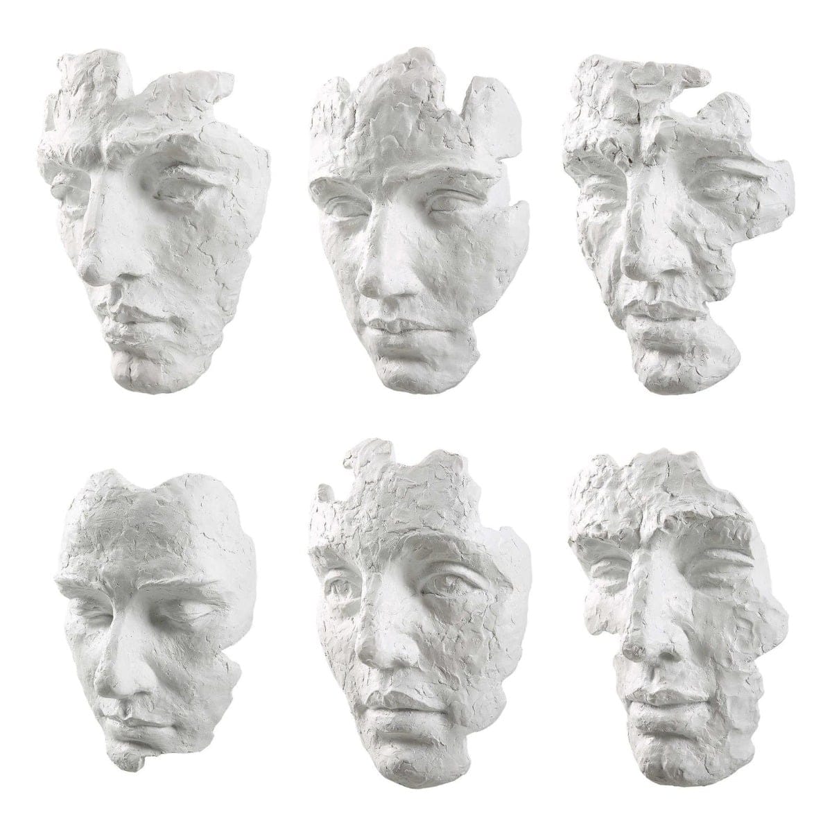 Uttermost Accessories Self-Portrait White Mask Wall Décor - Set of 6 House of Isabella UK