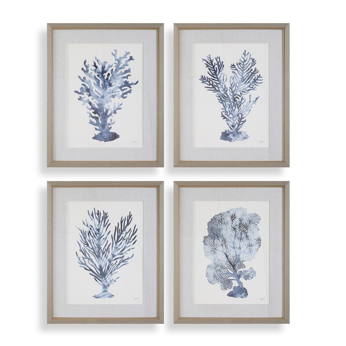 Uttermost Accessories Shibori Coral Framed Prints, Set of 4 House of Isabella UK