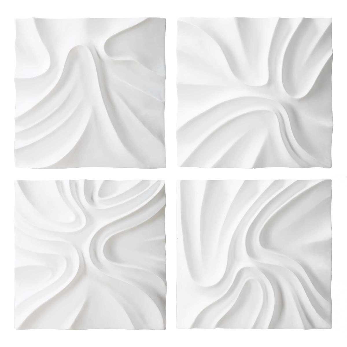 Uttermost Accessories Snowdrift Scultped White Wall Décor, Set of 4 House of Isabella UK