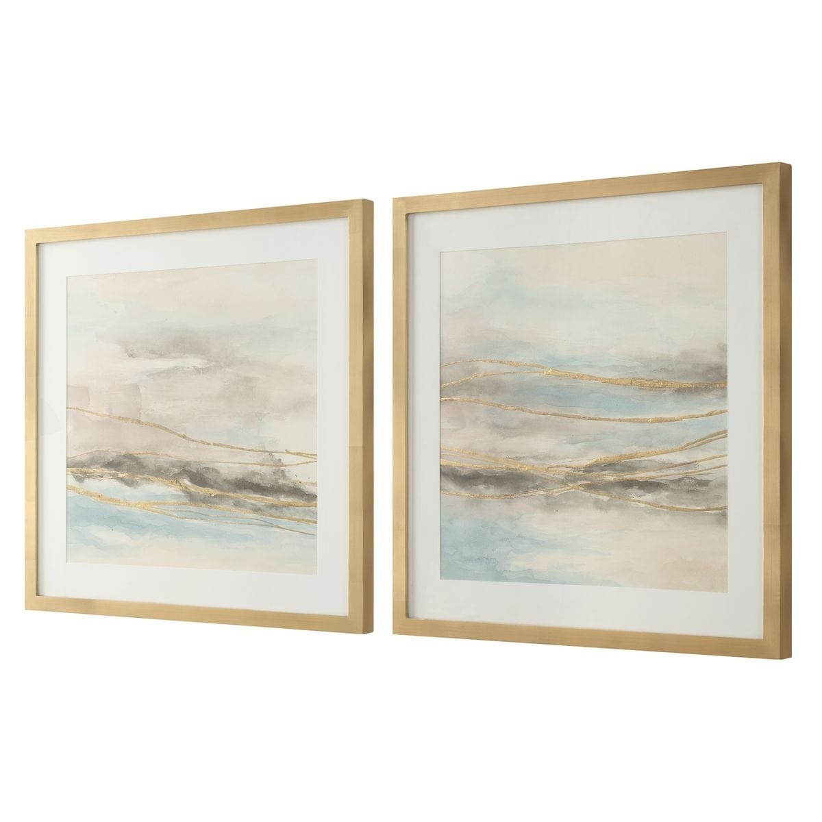 Uttermost Accessories So Golden Abstract Landscape Prints - Set of 2 House of Isabella UK