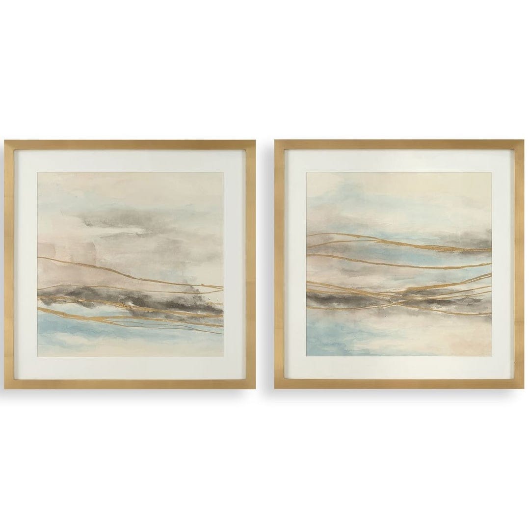 Uttermost Accessories So Golden Abstract Landscape Prints - Set of 2 House of Isabella UK