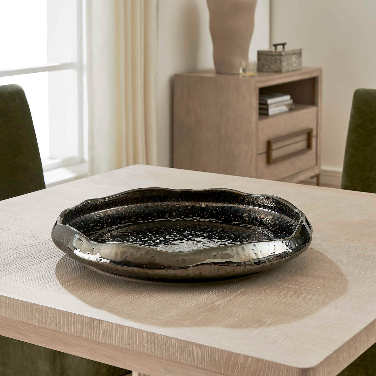 Uttermost Accessories Stardust Ripple Indoor-Outdoor Bowl in Black House of Isabella UK