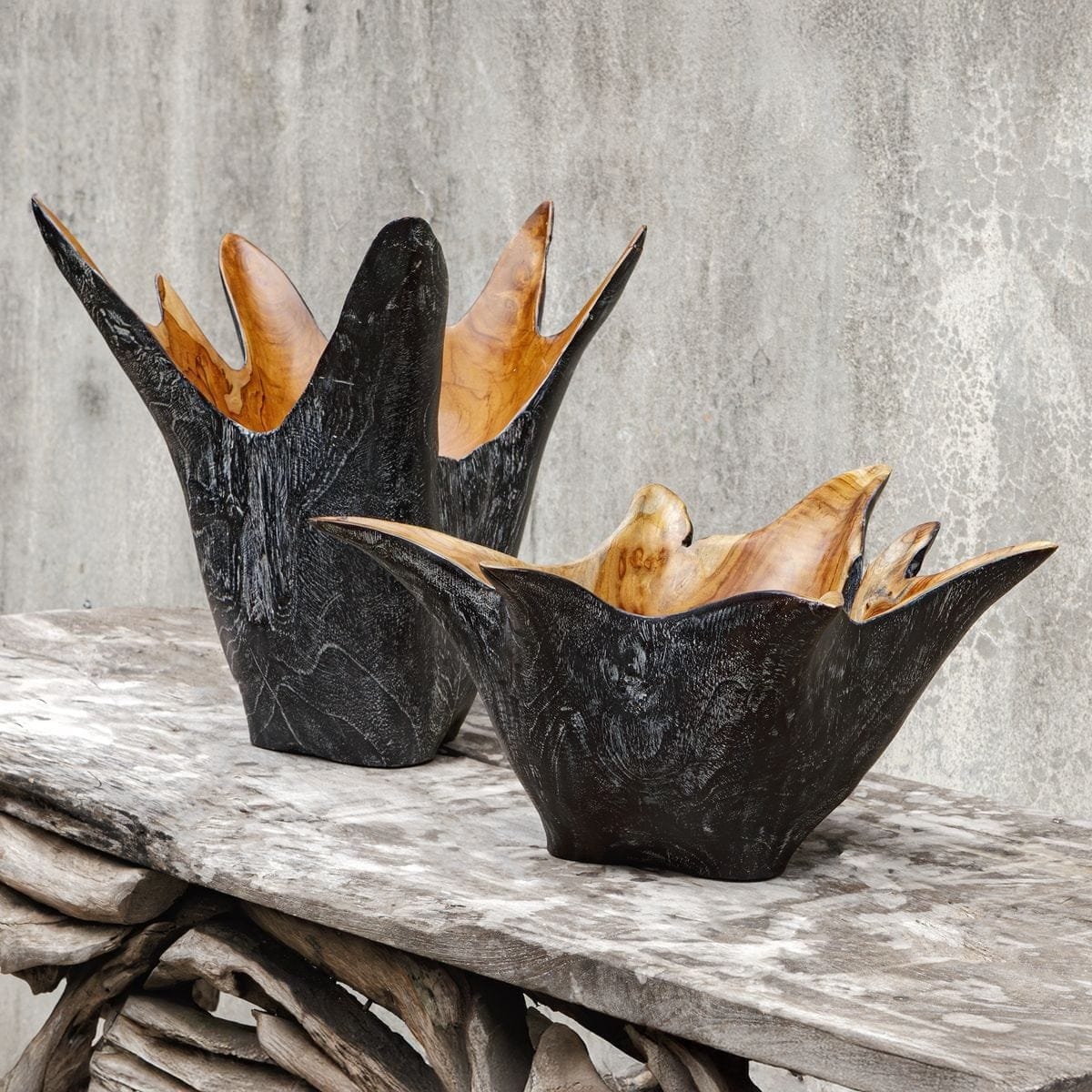 Uttermost Accessories Starpetal Indoor/Outdoor Bowls, Set of 2 House of Isabella UK