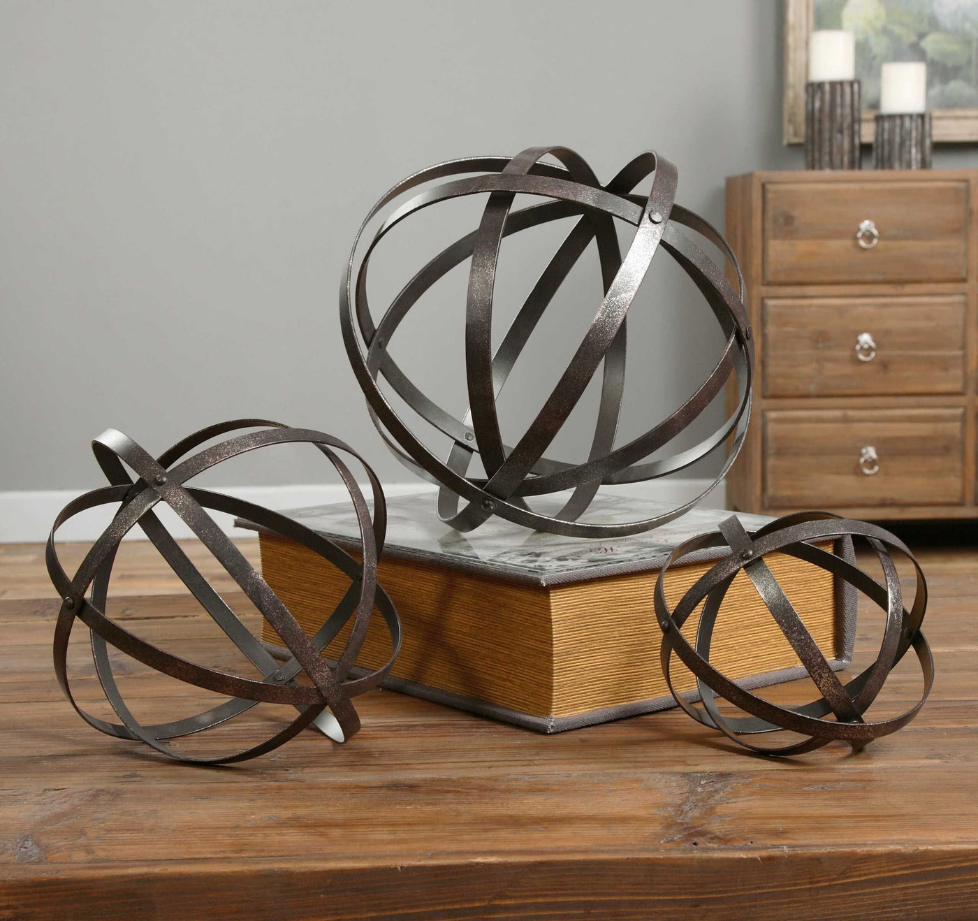 Uttermost Accessories Stetson Bronze Spheres Set of 3 House of Isabella UK