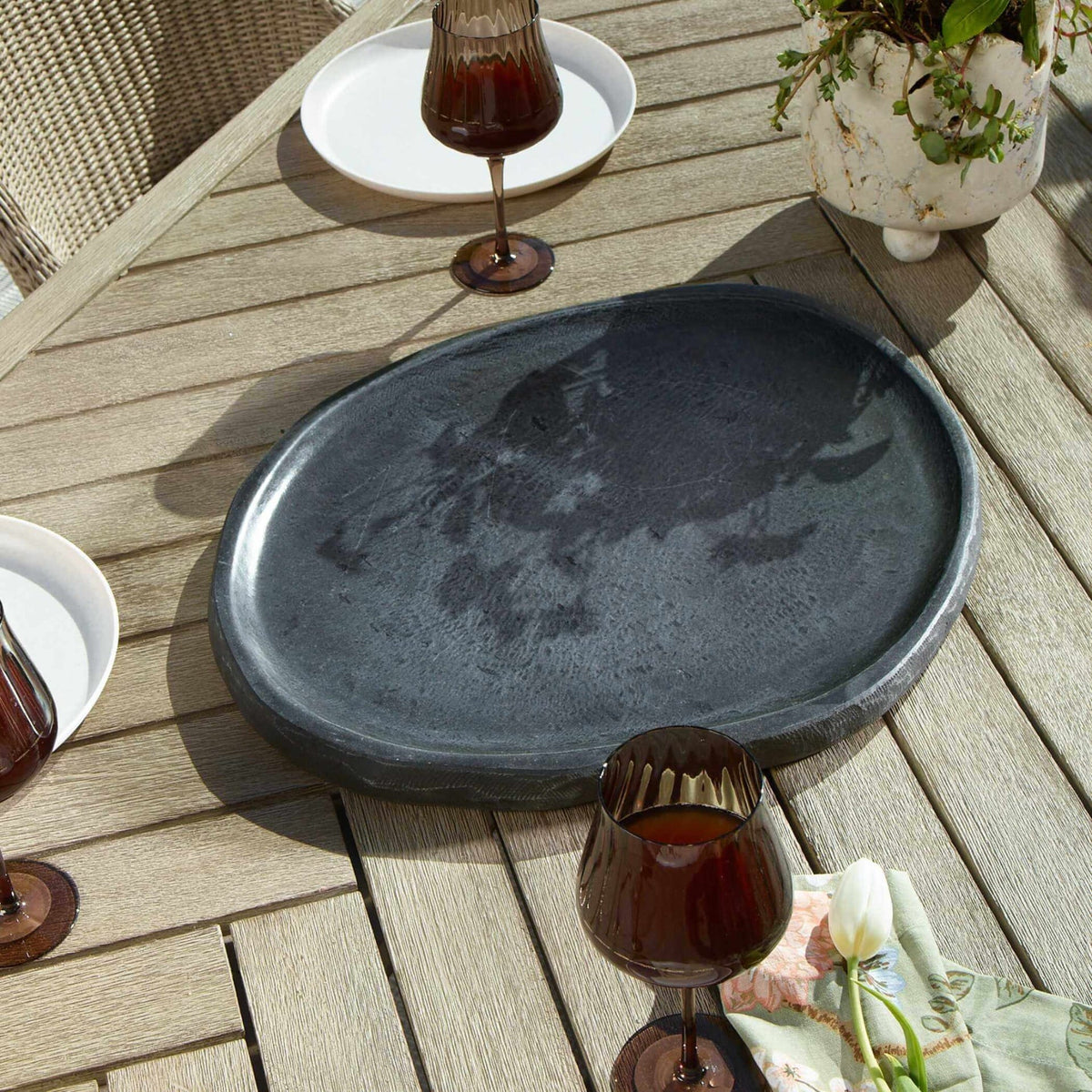 Uttermost Accessories Stoneveil Indoor-Outdoor Stone Tray House of Isabella UK