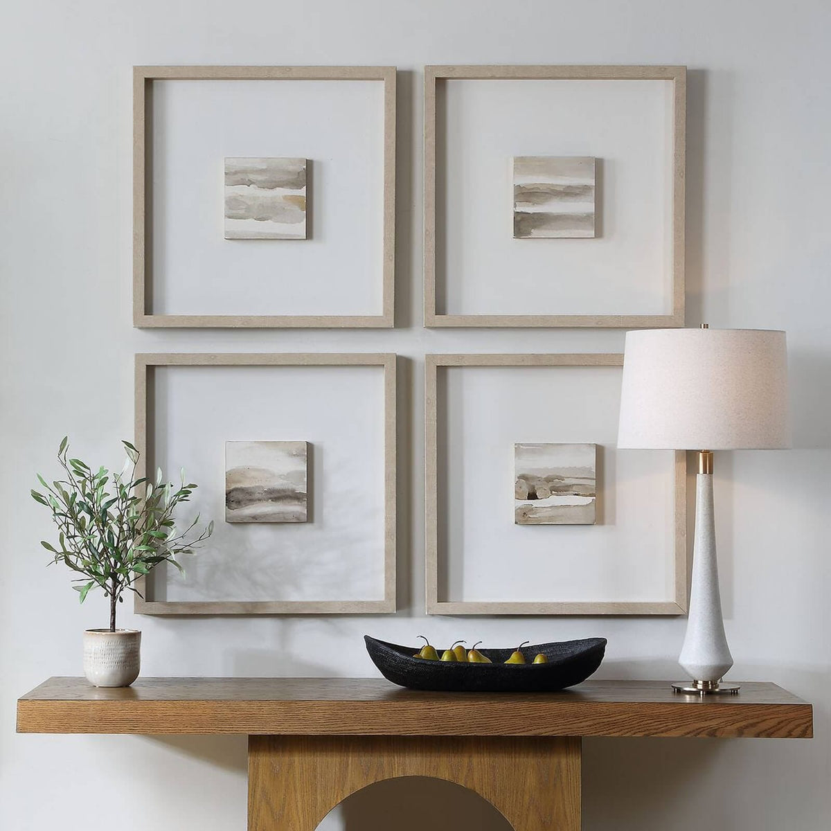 Uttermost Accessories Studying Sepia Hand Painted Canvases - Set of 4 House of Isabella UK