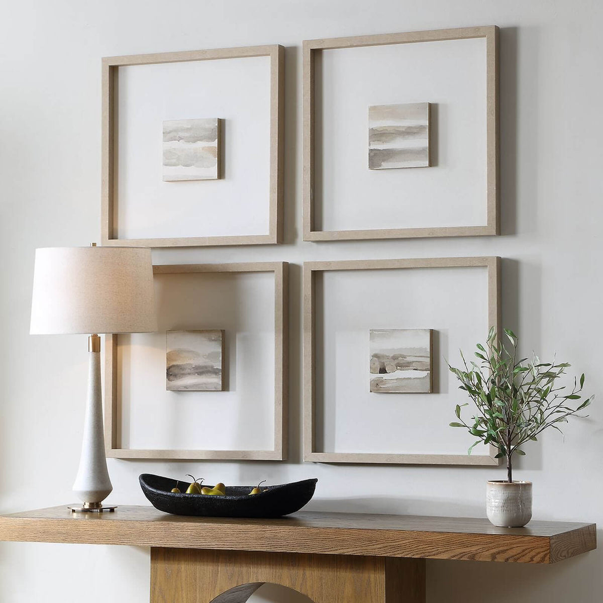 Uttermost Accessories Studying Sepia Hand Painted Canvases - Set of 4 House of Isabella UK