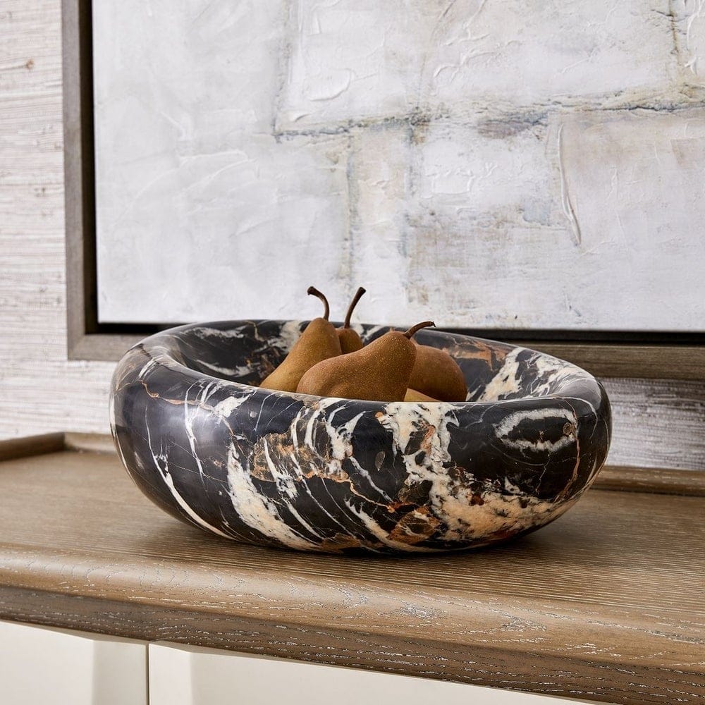 Uttermost Accessories Swaddle Bowl in Michelangelo Marble Large House of Isabella UK