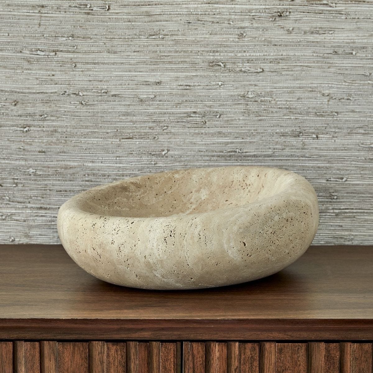 Uttermost Accessories Swaddle Bowl - Travertine Large House of Isabella UK