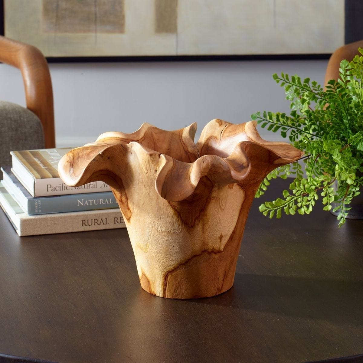 Uttermost Accessories Teak Flow Natural Outdoor Bowl House of Isabella UK