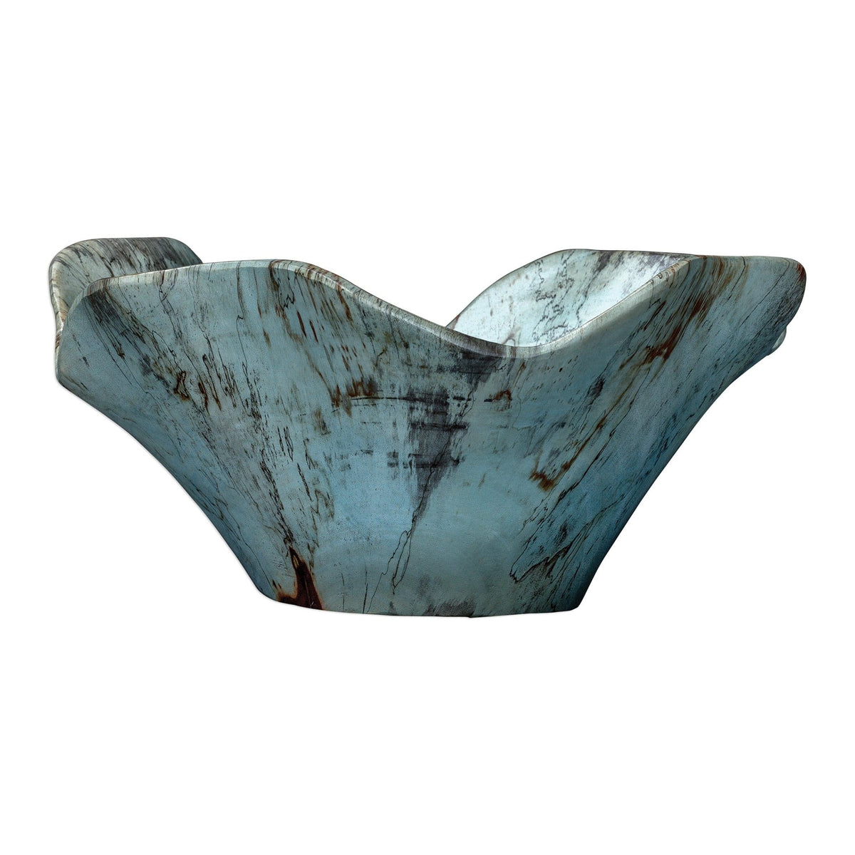 Uttermost Accessories Teo Wall-Mounted Wooden Bowls in Blue - Set of 3 House of Isabella UK