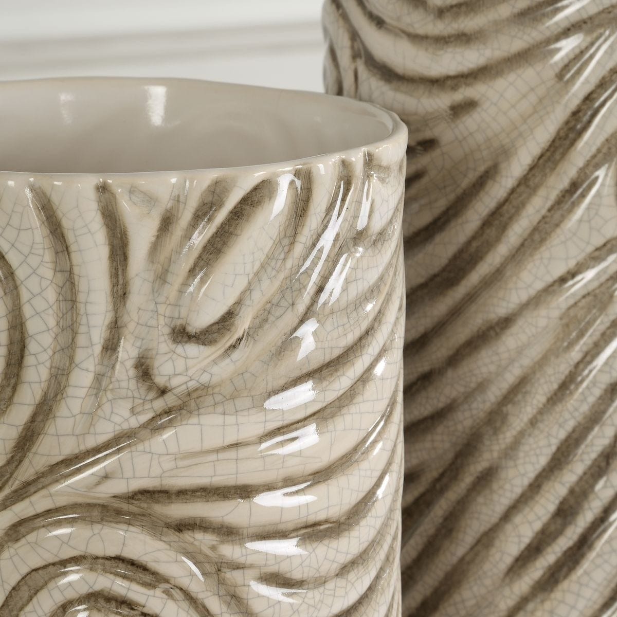 Uttermost Accessories Timber Swirl Earth Tone Vases Set of 2 House of Isabella UK
