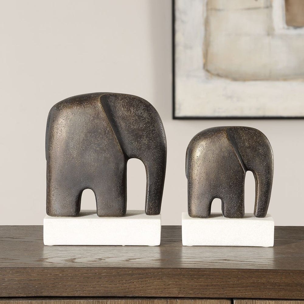 Uttermost Accessories Timeless Tusk Elephant Sculptures in Bronze - Set of 2 House of Isabella UK