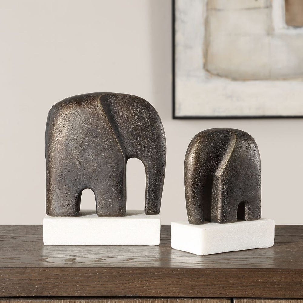 Uttermost Accessories Timeless Tusk Elephant Sculptures in Bronze - Set of 2 House of Isabella UK