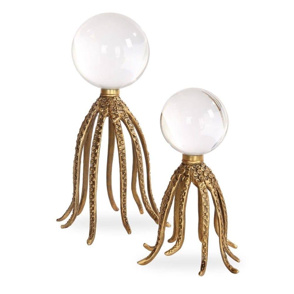 Uttermost Accessories Under the Sea Octopus Ornament in Brass - Set of 2 House of Isabella UK