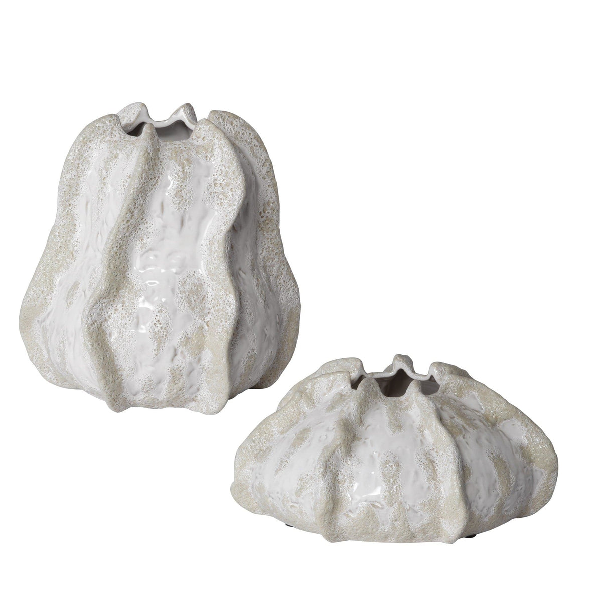 Uttermost Accessories Urchin Textured Ivory Vases, S/2 House of Isabella UK