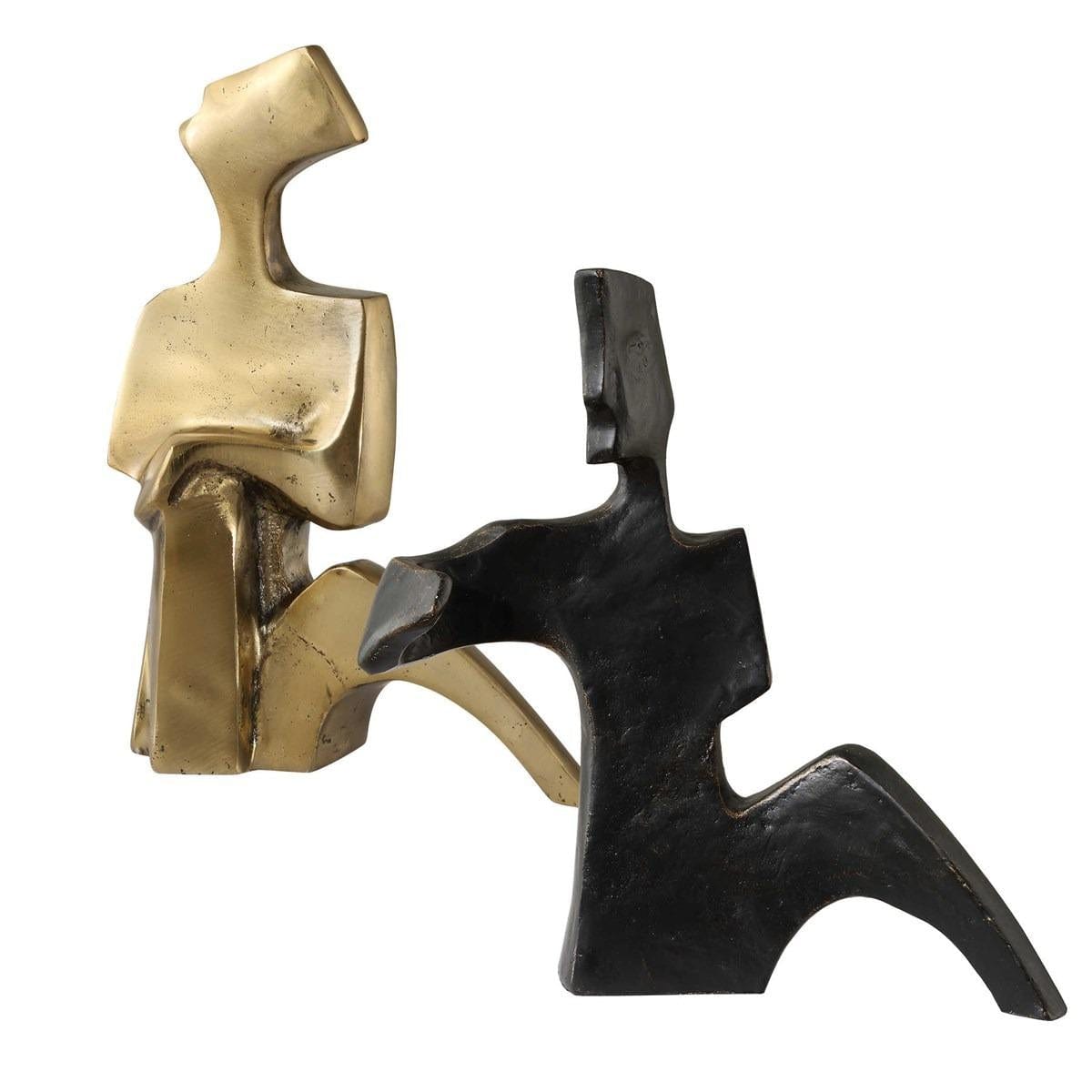 Uttermost Affection Bronze Gold Sculpture, Set of 2.