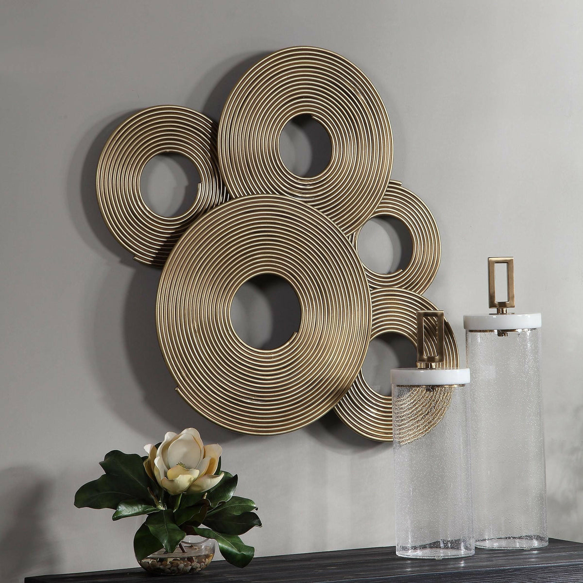 Ahmet Gold Rings Wall Decor.