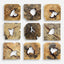 Uttermost Bahati Wood Wall DÃ©cor in Natural, Set of 9.