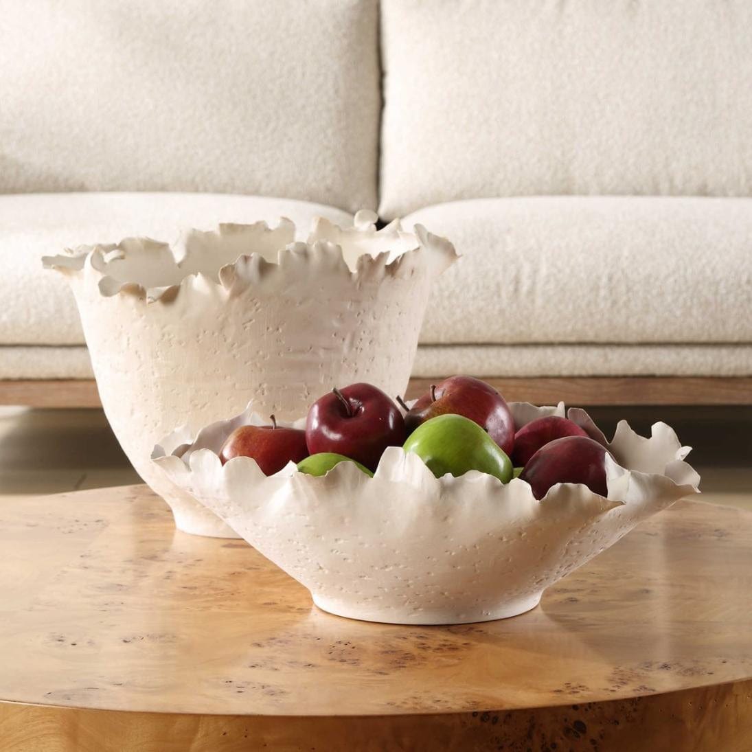 Uttermost Blossom Short Off-white Bowl.