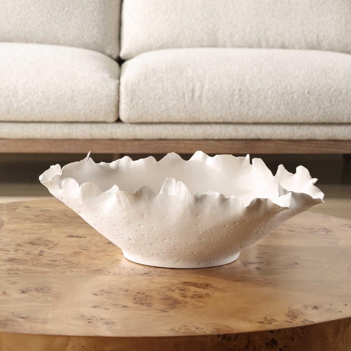Uttermost Blossom Short Off-white Bowl.