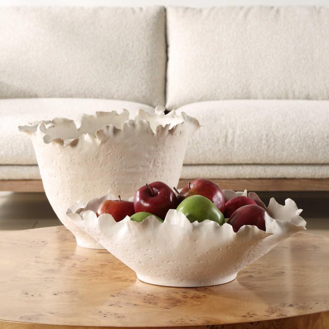 Uttermost Blossom Tall Off-white Bowl.