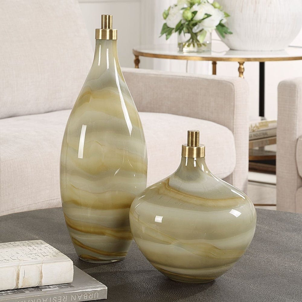 Uttermost Cascade Bottles Set of 2.