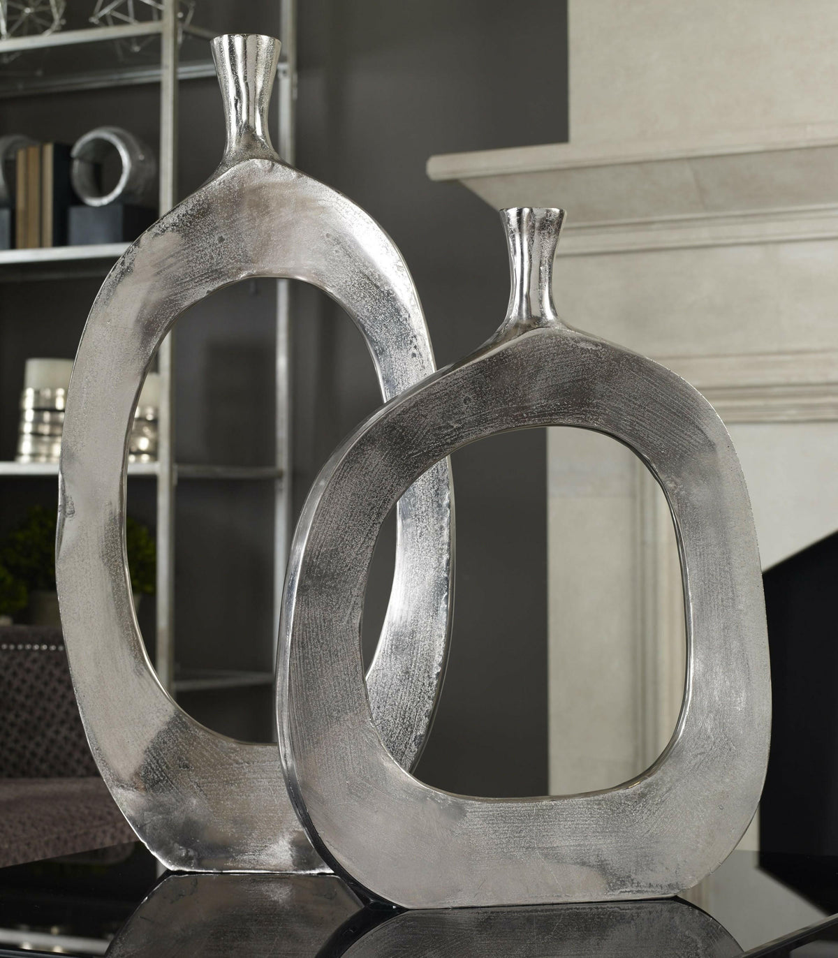 Cierra Aluminum Vases S/2.