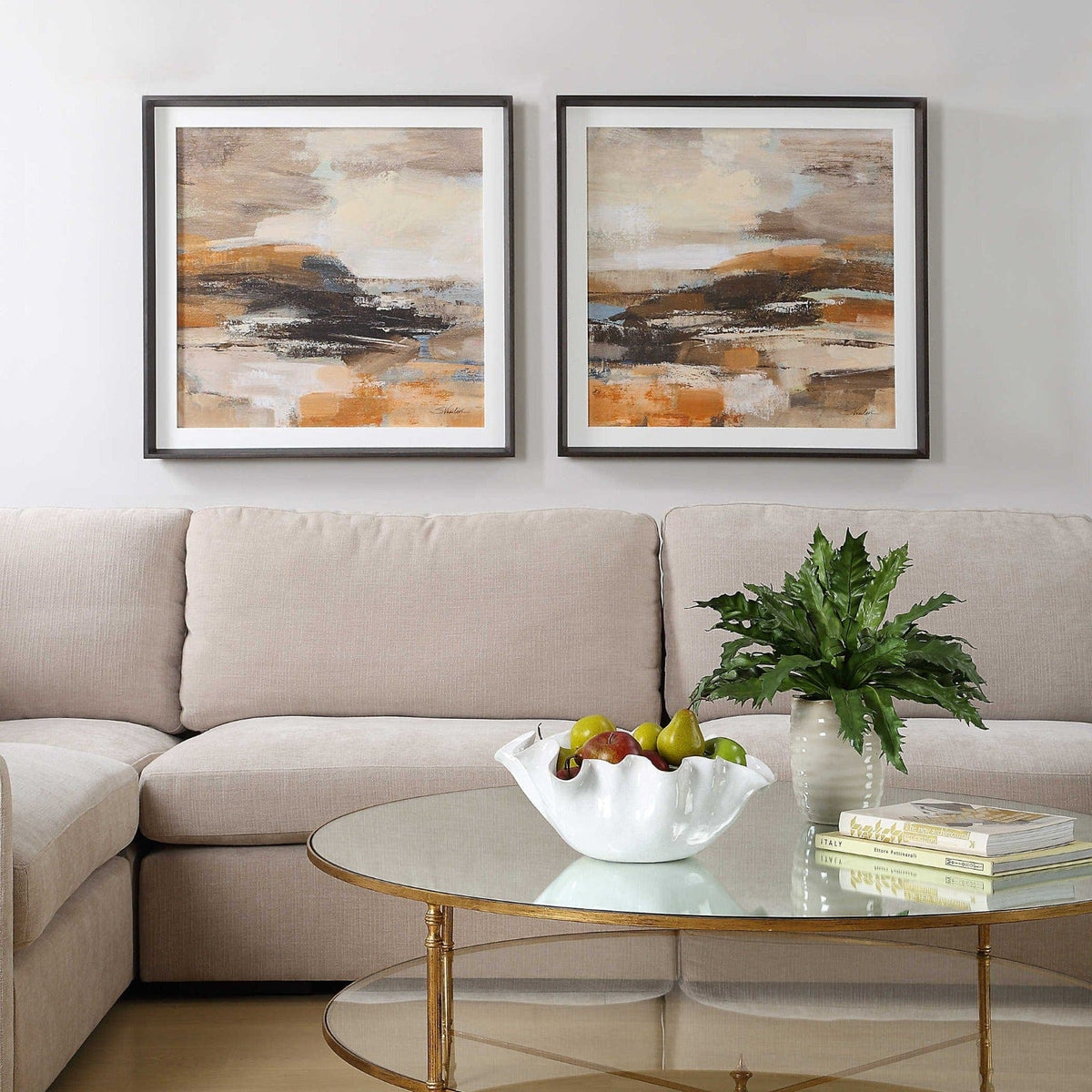 Uttermost Cinnamon Shore Framed Prints Set of 2.
