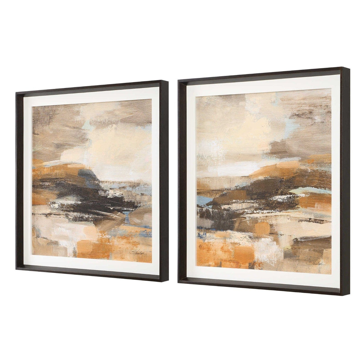 Uttermost Cinnamon Shore Framed Prints Set of 2.