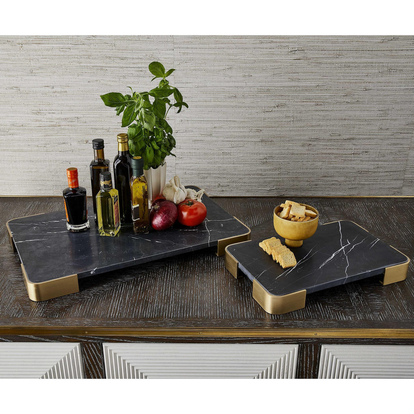 Uttermost Accessories Uttermost Elevated Tray/plateau - Black Marble Small House of Isabella UK