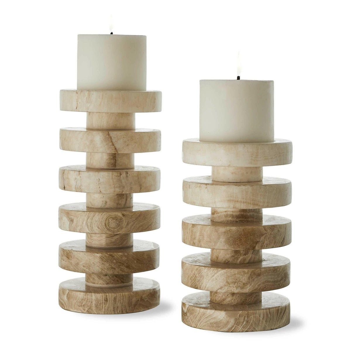 Emora Pillar Candleholders, S/2.