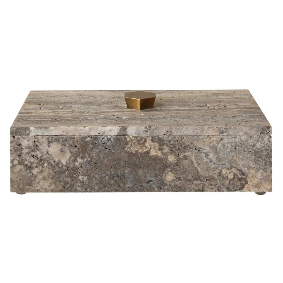 Uttermost Griseus Travertine Stone Box.