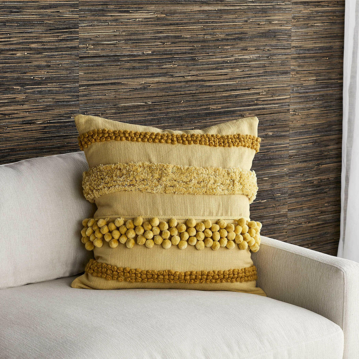 Having a Ball Cushion - Lemon Chiffon.