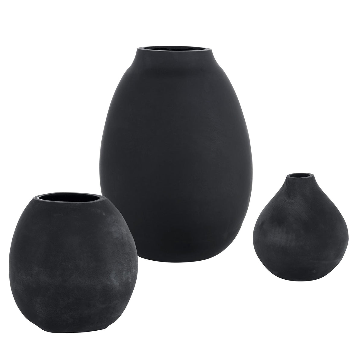 Uttermost Hearth Matte Black Vases, Set/3.