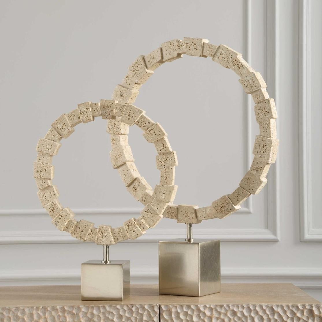Uttermost Ivory Fusion Stone Rings, Set of 2.