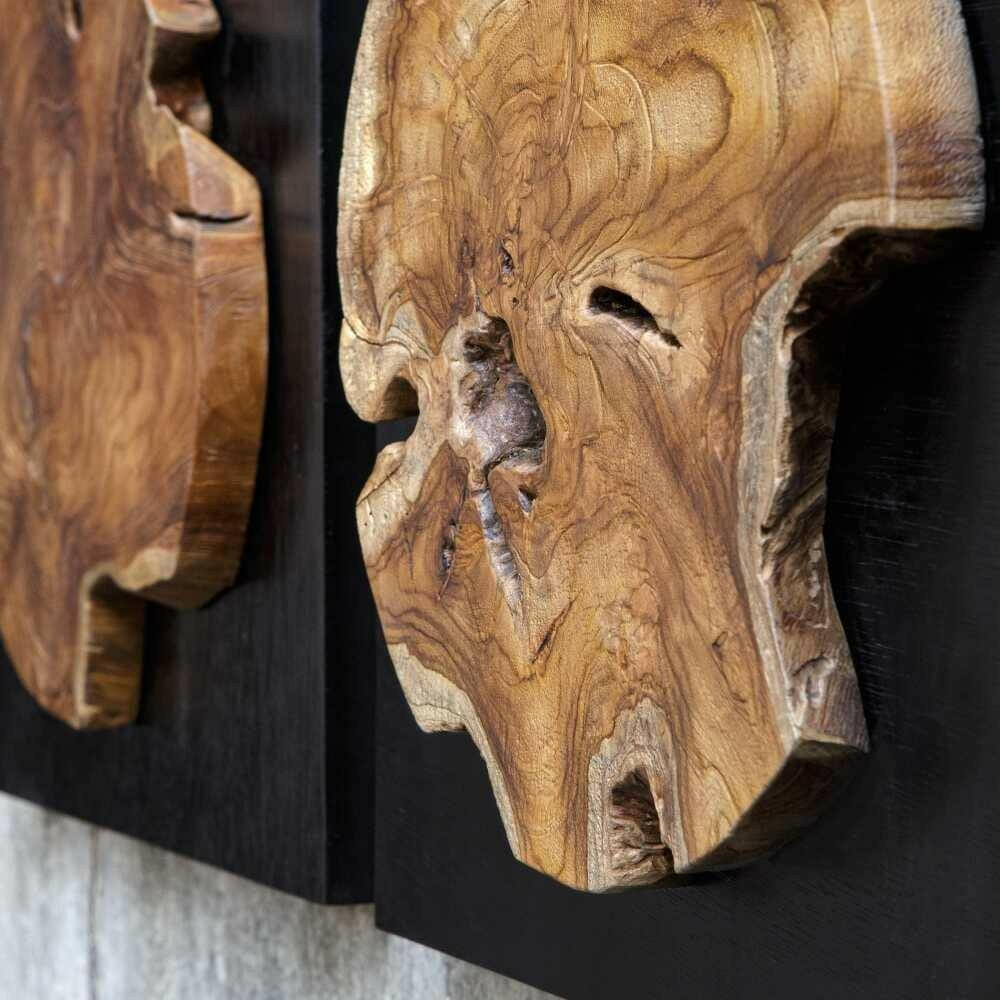 Kolini Teak Wood Wall Decor, S/3.