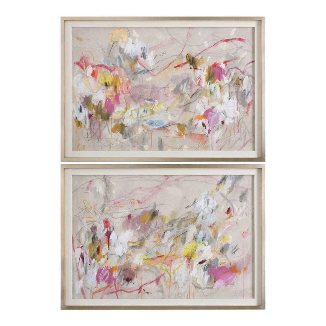 Uttermost Metropolitan Rush Abstract Prints, Set of 2.