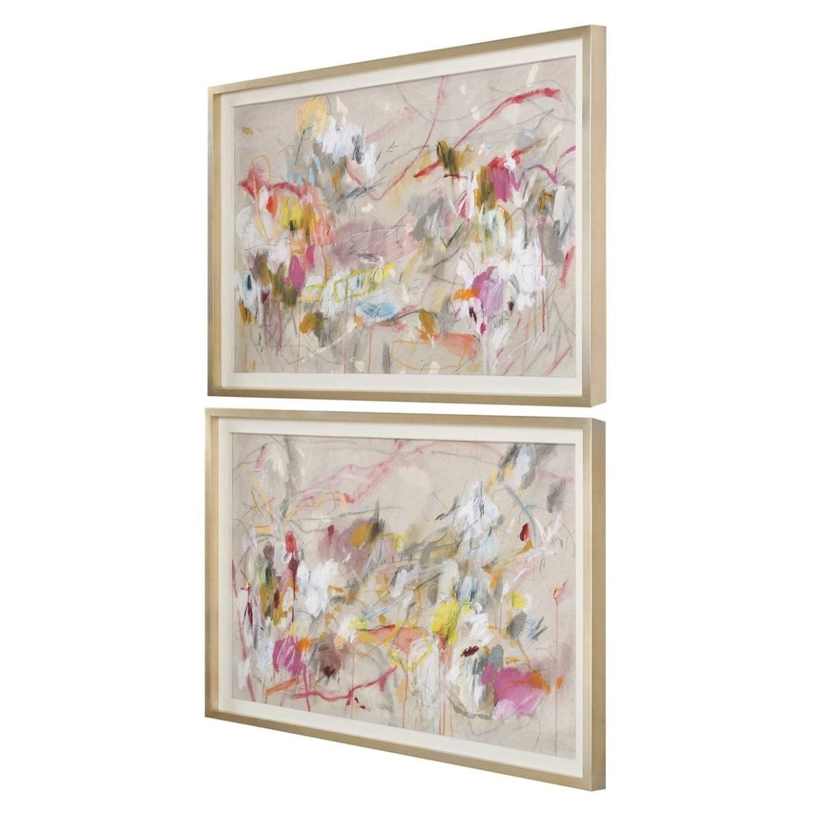 Uttermost Metropolitan Rush Abstract Prints, Set of 2.
