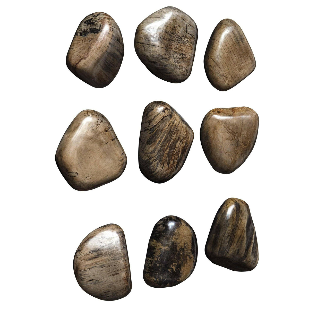 Pebbles Walnut Wood Wall Decor, S/9.
