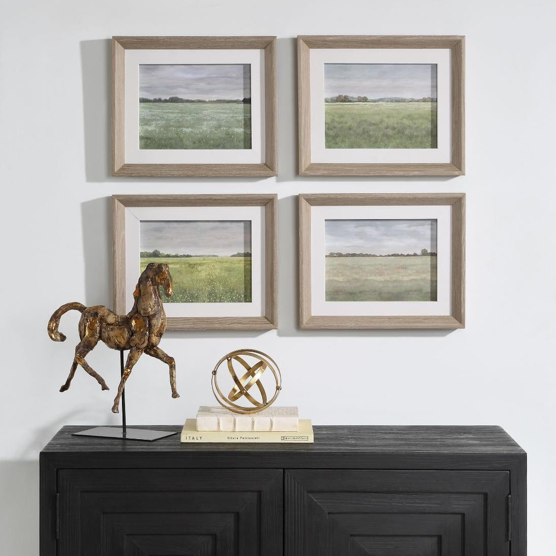 Uttermost Quiet Meadows Framed Prints, Set of 4.