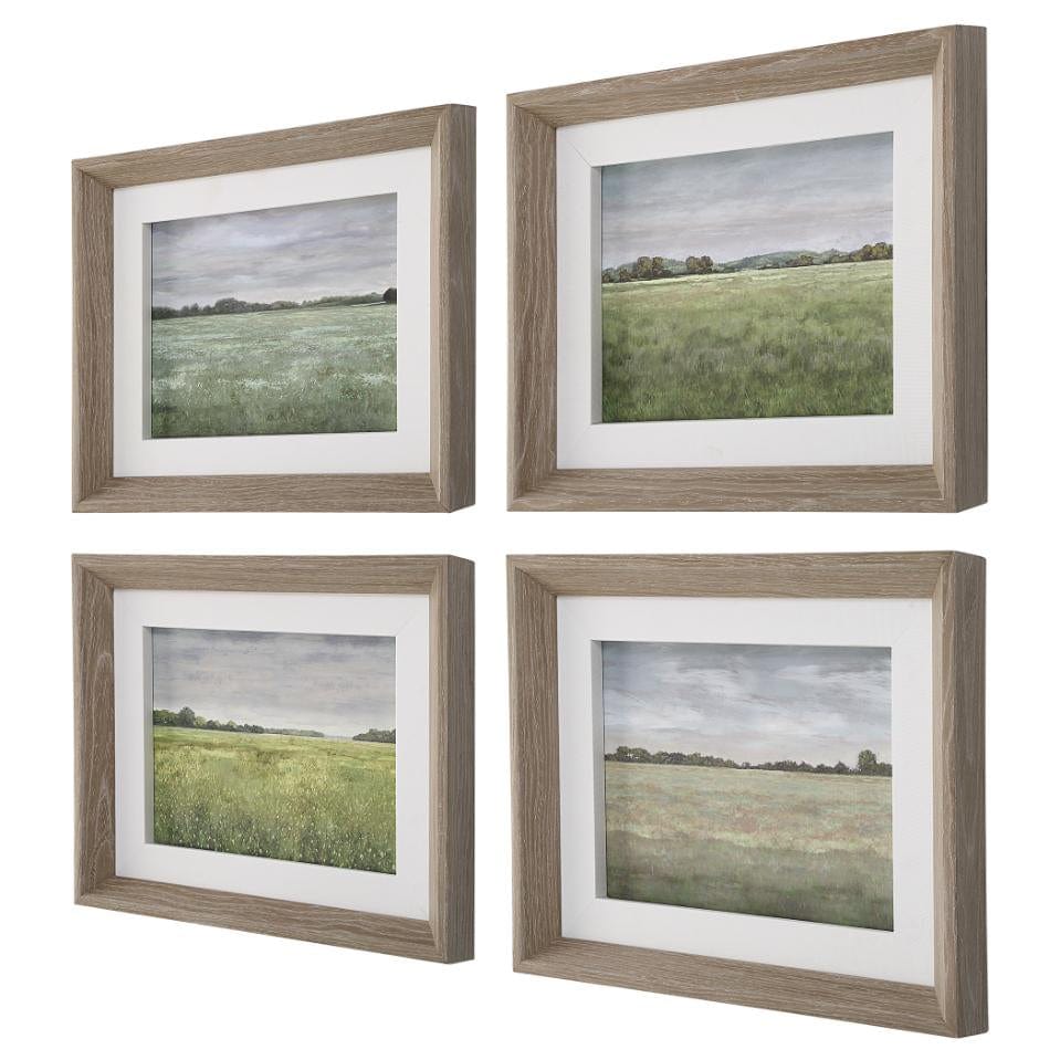 Uttermost Quiet Meadows Framed Prints, Set of 4.