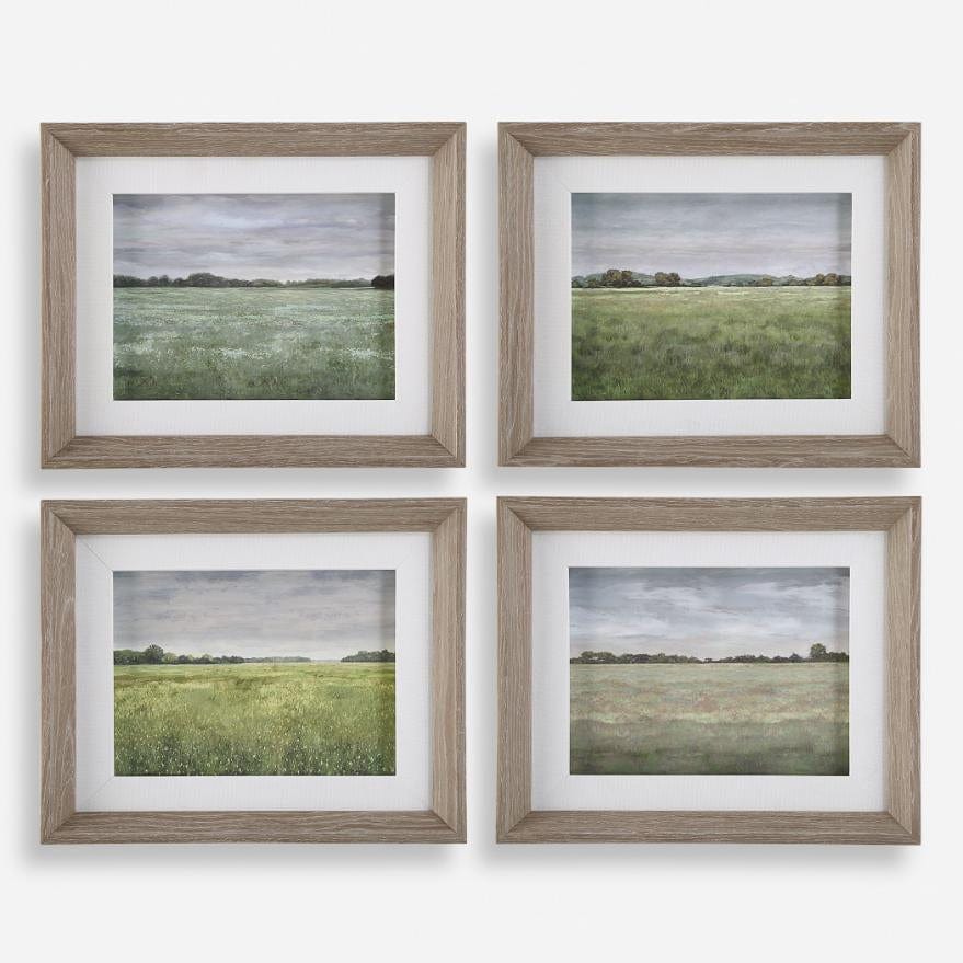 Uttermost Quiet Meadows Framed Prints, Set of 4.