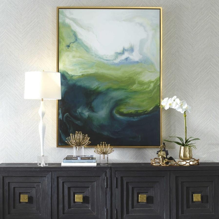 Uttermost Serene Green Framed Abstract Art.