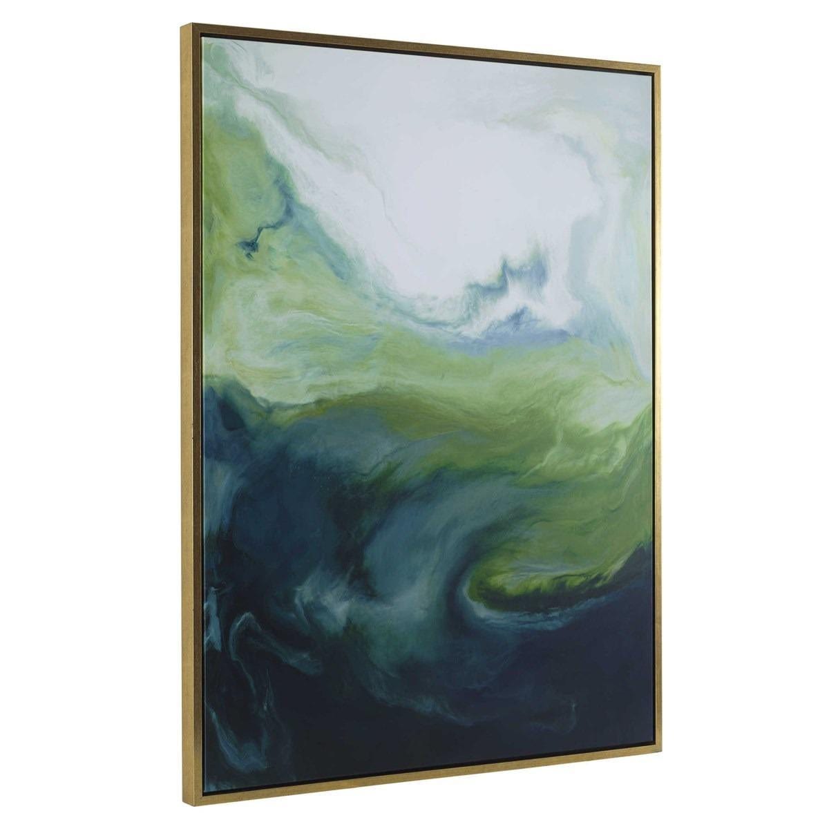 Uttermost Serene Green Framed Abstract Art.