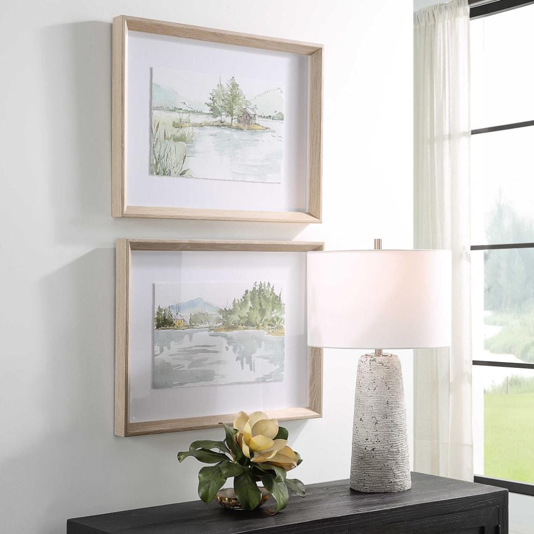 Uttermost Serene Lake Framed Prints | Set of 2.
